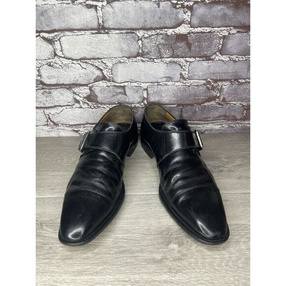 Mingo Vibram Black Leather Buckle Monk Strap Dress Shoes Men’s Sz 10D US/43EU